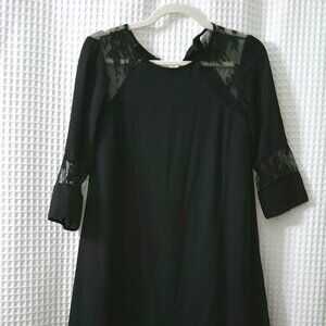 ASOS Lace Inset Black Swing Dress